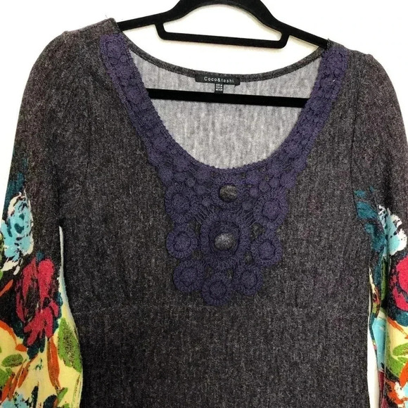 Coco & Tashi Knitted  Dress Floral Print M - Picture 4 of 8